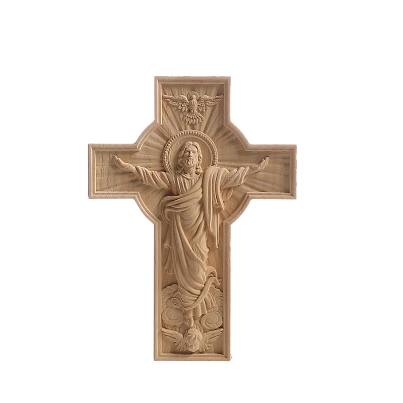 RUNBAZEF  Natural Oak Wood Carved Applique Furniture Decorative Figurine Miniatures Model Home Decoration Accessories