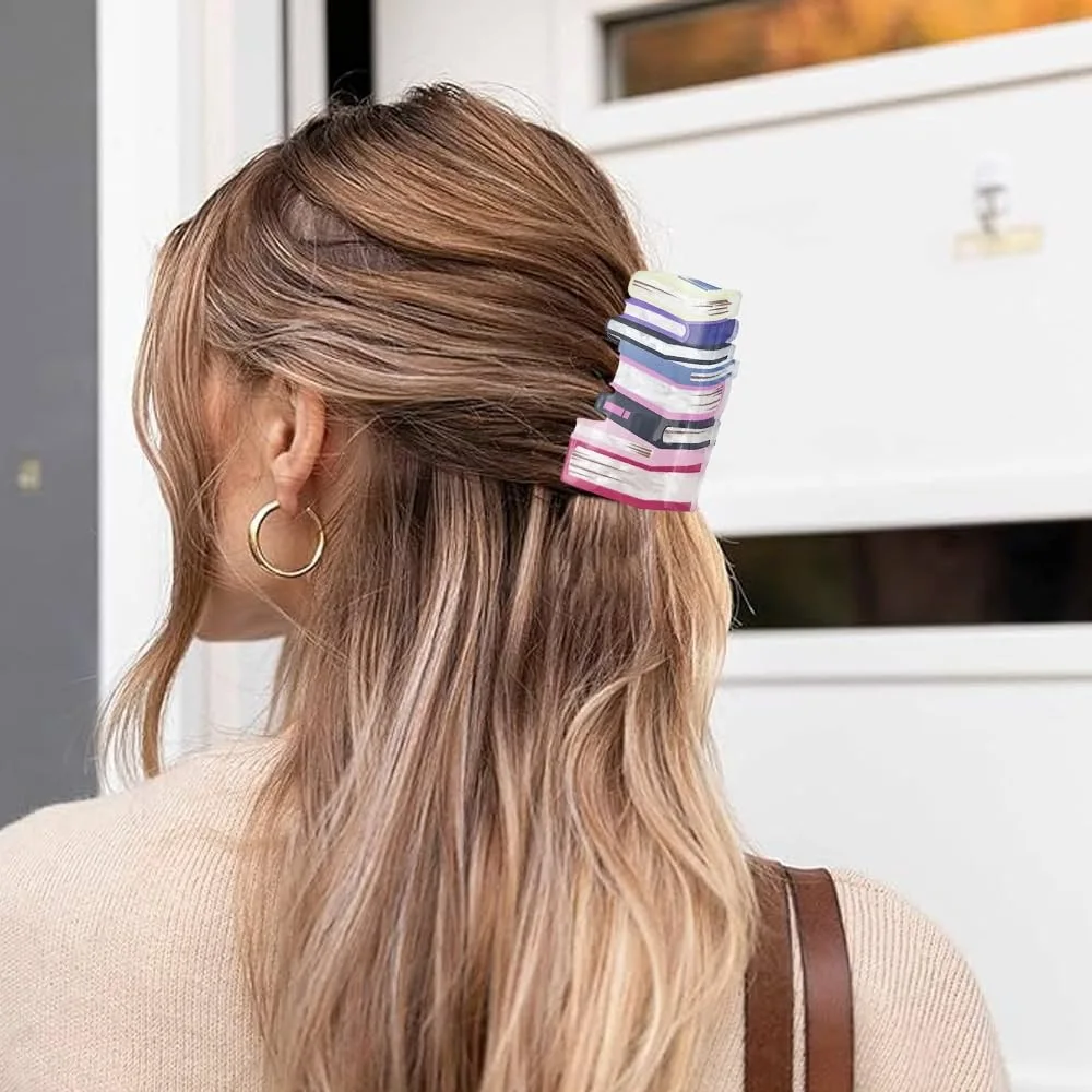 Cute Acrylic Pencil Design Hair Claw Clips for Women Accessories Teacher's Birthday Graduation Back to School Party Favors Gifts