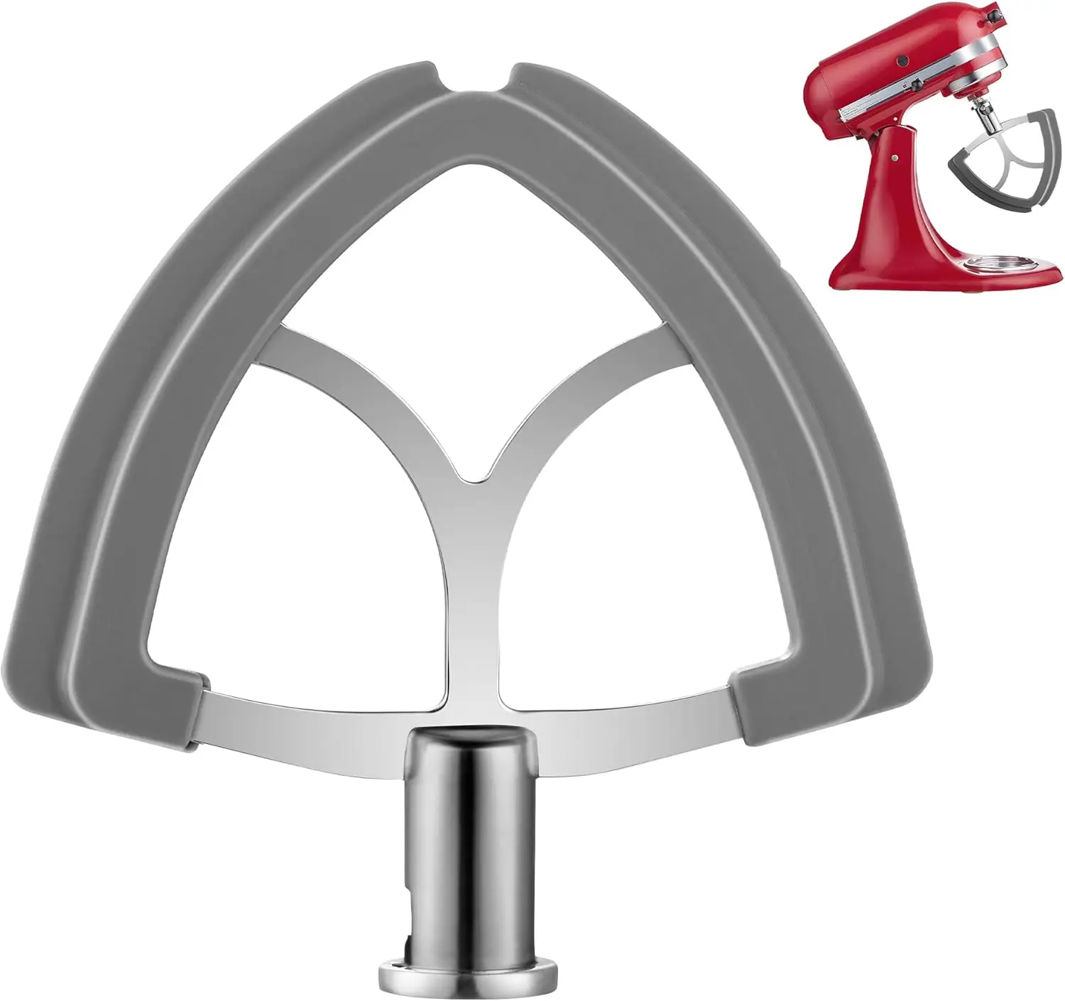 5 Quart Beater for KitchenAid, Flexible and Durable Silicone Edged Paddle Attachment for Kitchenaid