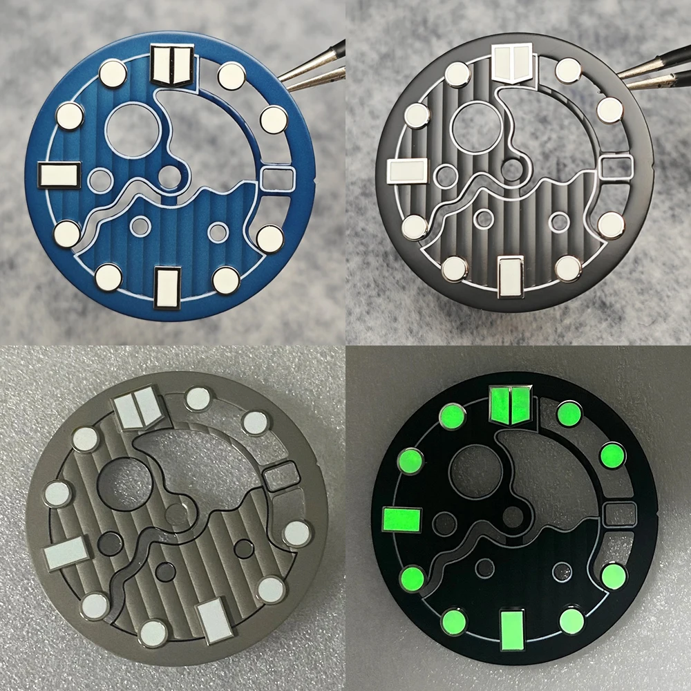 28.5mm Hollow Watch Dial Green Luminous Watch Accessories Faces for NH35/NH36 Movement with 3 O'clock Position watch face accessories watch dial accessories