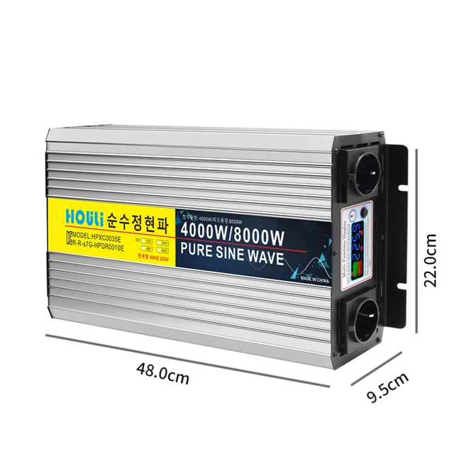 HOULI inversor 12v 220v onda pura 3000W 4000W 5000W 6000W convertidor 12v a  220v para coche transformador 12v a 220v - AliExpress