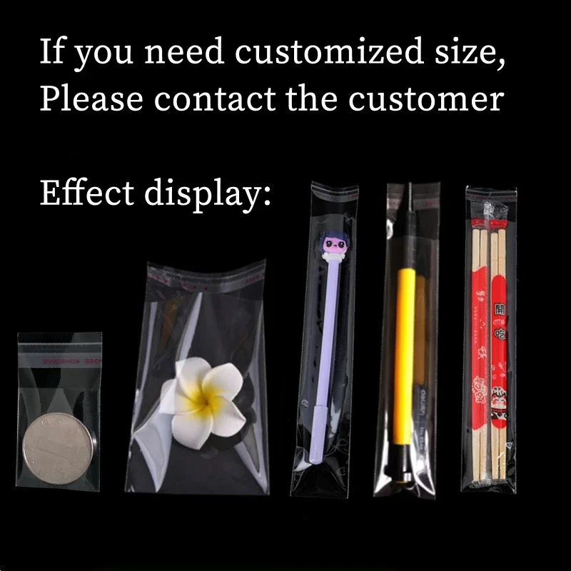 Self-Sealing Transparent Plastic Gift Bags for Jewelry, Candy, and Cookies