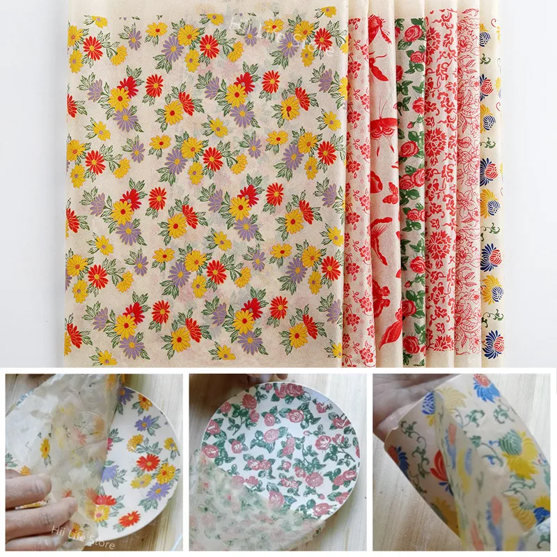 Pottery Ceramics Clay Transfer Paper Underglaze Colored Decal Flower Paper Jingdezhen High Temperature Firing DIY Stickers