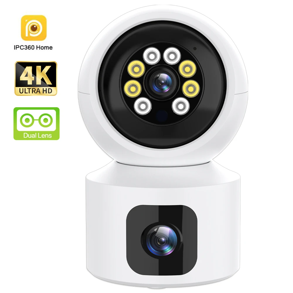 4k 8mp Wifi Camera Dual Screen Baby Monitor Home Secuiry Camera Ai