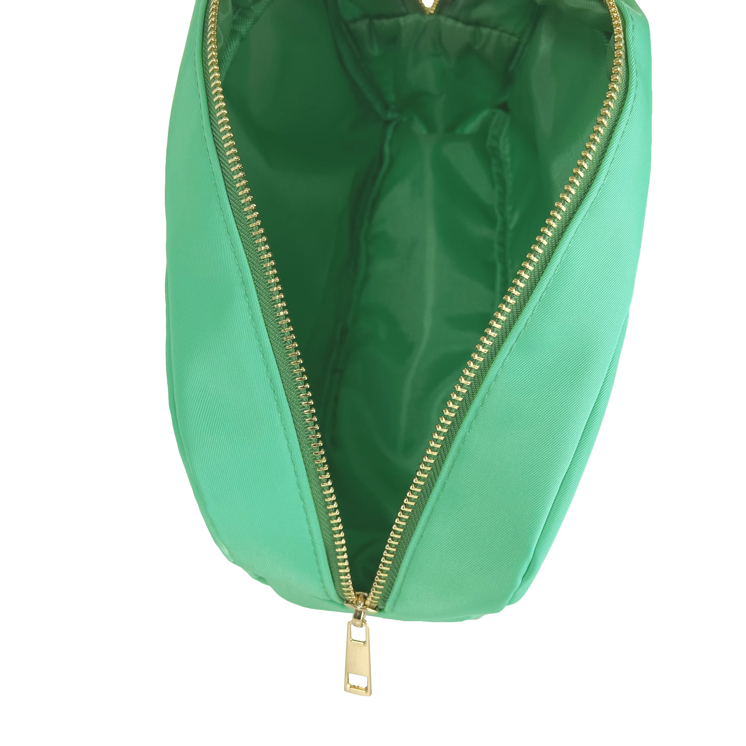 Custom Nylon Travel Cosmetic Pouch Solid Color Zipper Organizer