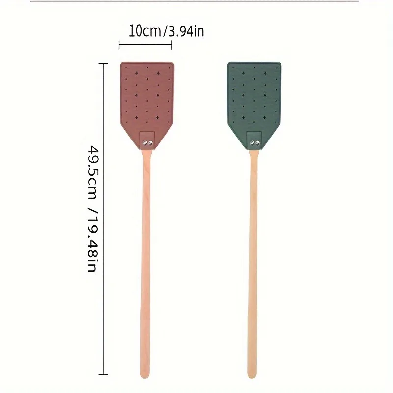1PC Sturdy Leather Fly Swatter, Heavy-duty with Durable Wooden Handle, Household Summer Mosquito, Manual