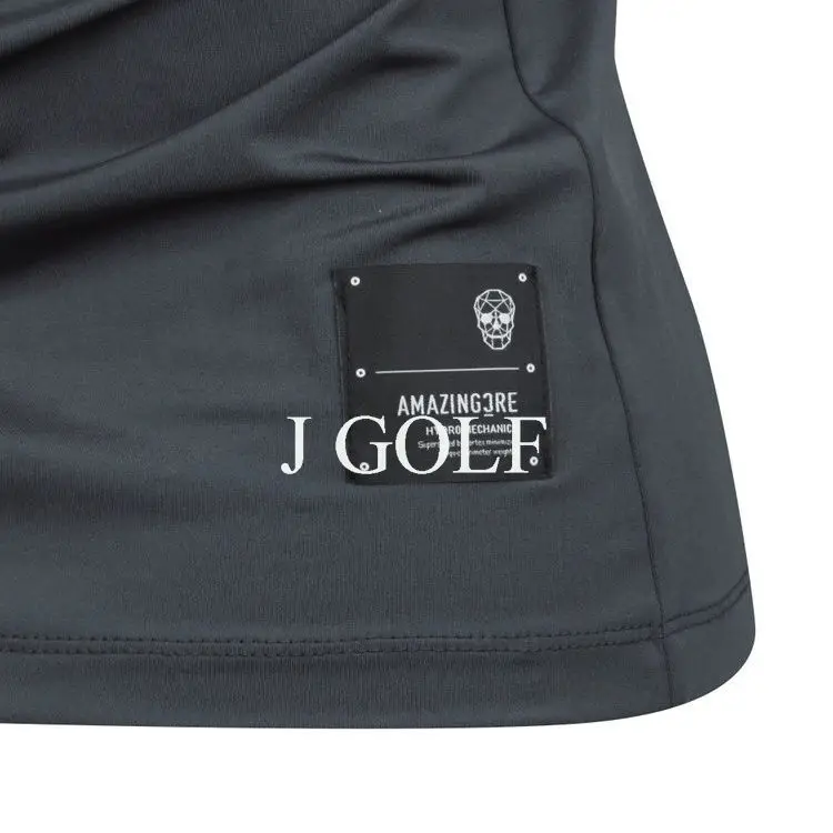 AMAZINGCRE New Women's Golf Clothing Simple Slim Letter Print Quick-drying Stand-up Collar Short-sleeved Top