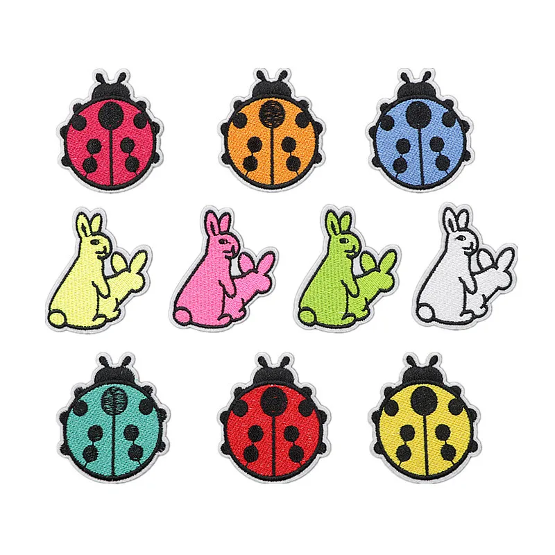 

100pcs/lot Embroidery Patches Beetle Kangaroo Ladybug Jacket Jean Backpack Clothing Decoration Diy Iron Heat Transfer Applique