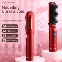 Wireless Wet & Dry Hair Straightening Comb PTC Heated Ceramic Coated Anti-Hot Temperature Controlled Hair Care & Styling Comb 1
