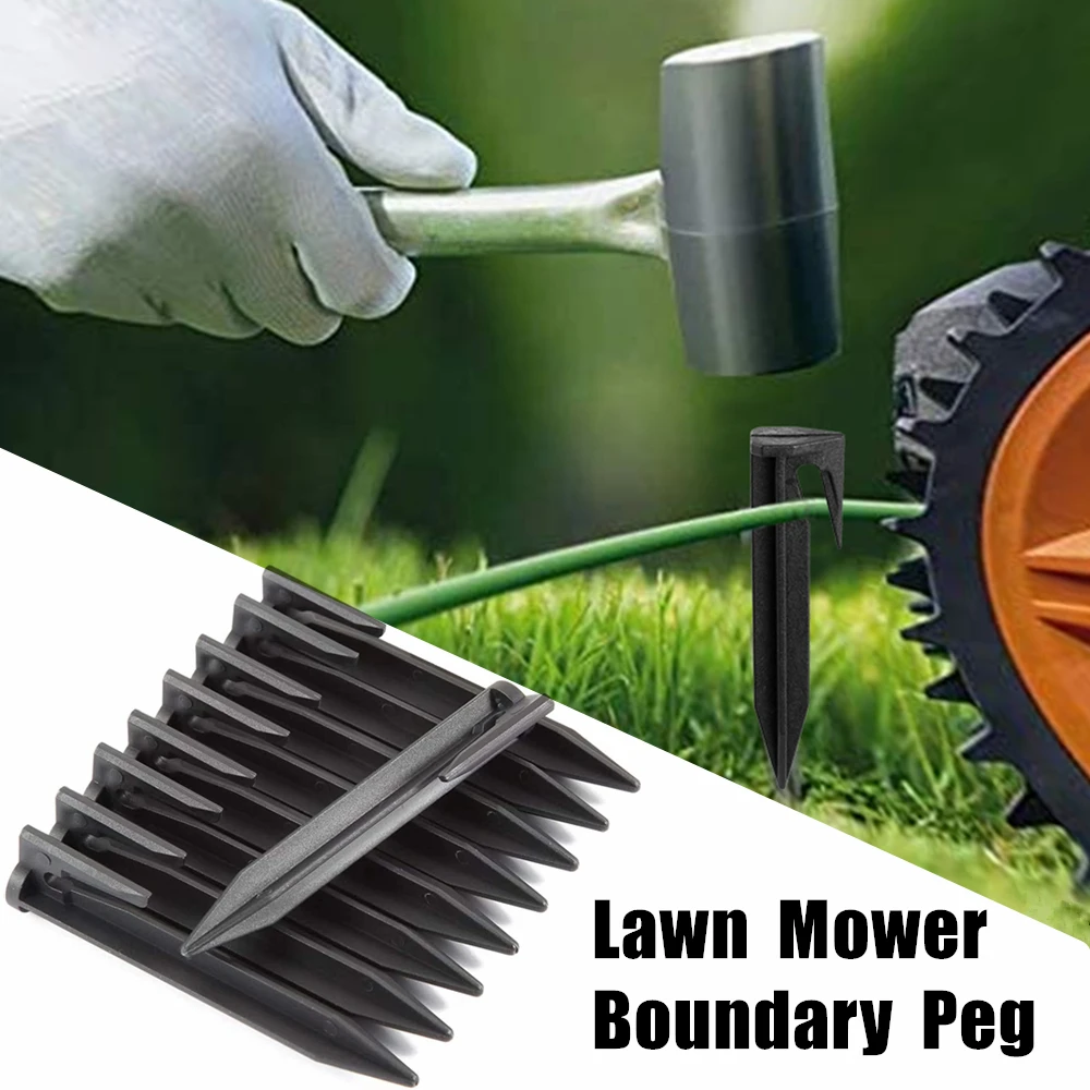 

50/100Pcs Garden Lawn Mower Peg Boundary Nail Ground Spikes Fixing Pins for Use In Garden Lawn Fence Lawn Mover Cable Peg 8.5CM