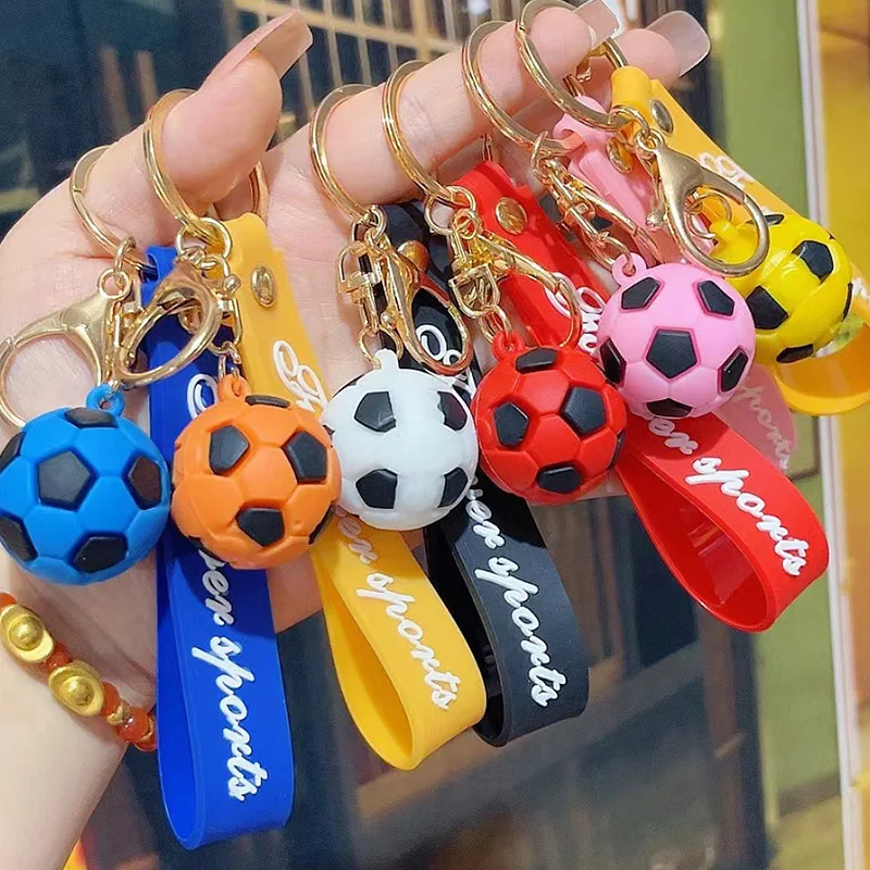 Football Keychain For Fan PVC Soft Glue Soccer Pendant Keychain Accessories Bag Decoration Cup Souvenirs Key Chain Gifts -