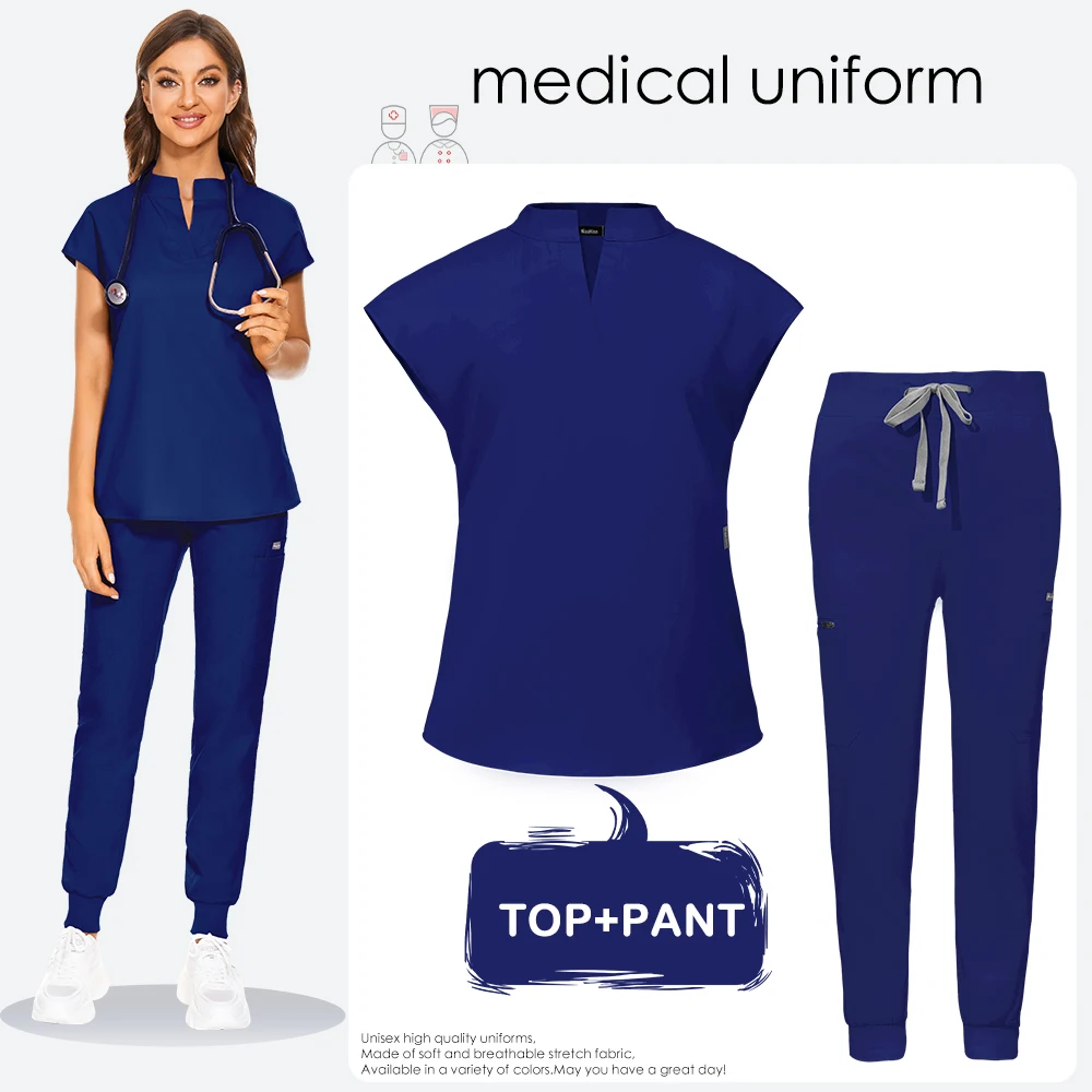 New Fashion Medical Uniforms Quality Hospital Women's Doctors Nurse Scrubs Surgical Set Medical Laboratory Clinical Uniform