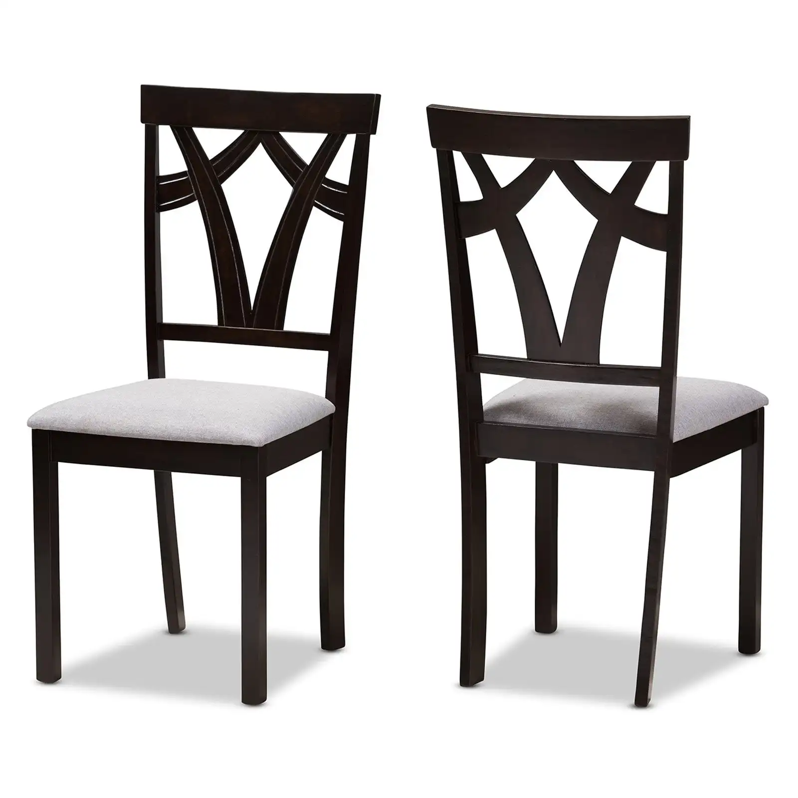 

Baxton Studio Sylvia Dining Side Chair in Gray and Brown (Set of 2)