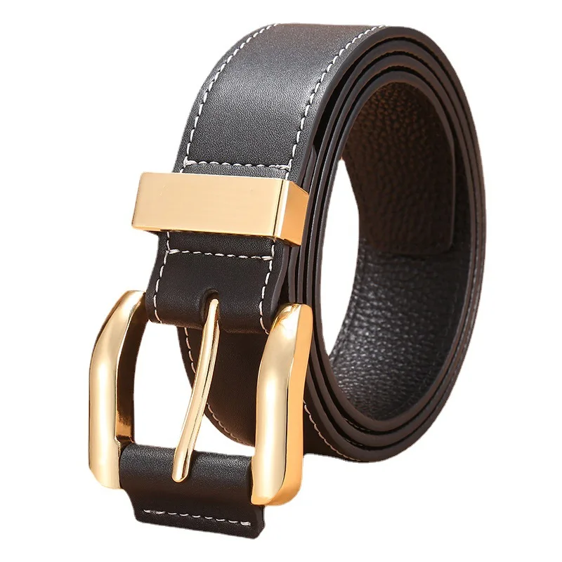 New Belt Men's Leather Simple Casual Buckle Belt Top Leather Youth Pants  Luxury Belt Designers Men Cinturones