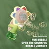 Seven Color Sunflower Handheld Bubble Machine Shake Head Soap Bubbles Swing Light 3 Speed Adjustment Automatic Blowing Kids Toys 3