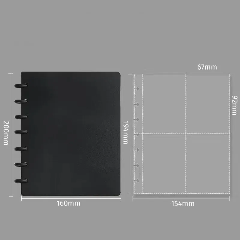 Rainbow Ring Photocard Album with 120 Slots and 3in 4-Pocket Clear Sleeves - Refillable ID Card Binder for Portable Kpop Idol Card Collection