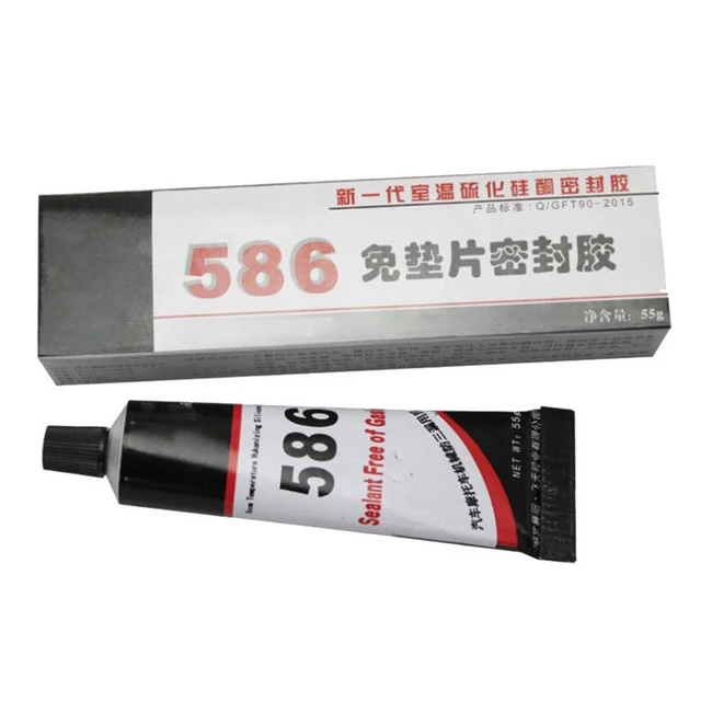 Junta libre de silicona negra 586, pegamento impermeable para reparación de  coche y motocicleta, goma de silicona resistente al aceite, sellador de  alta temperatura, 55g