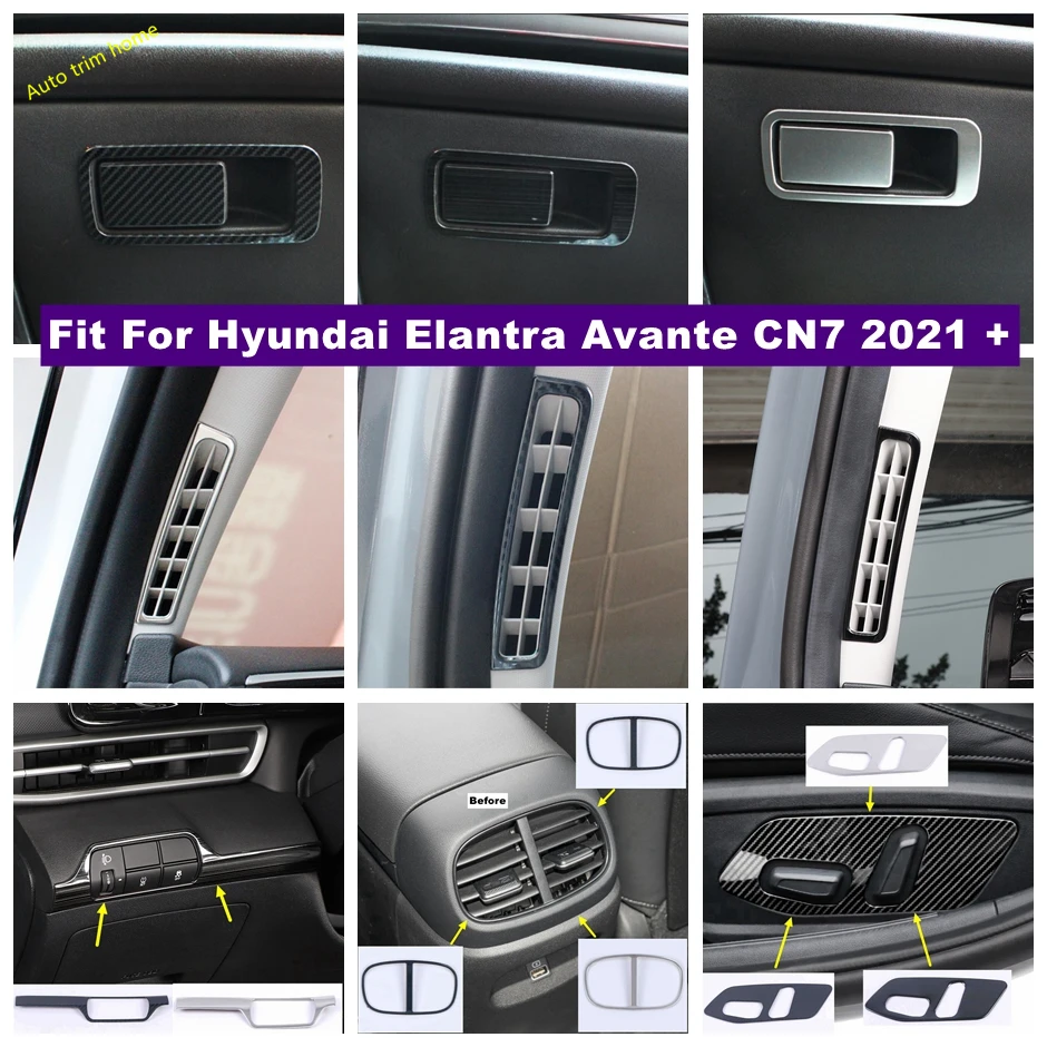 

Pillar A Lights Switch Armrest Box Rear Air AC Seat Adjust Panel Cover Trim For Hyundai Elantra Avante CN7 2021-2023 Accessories
