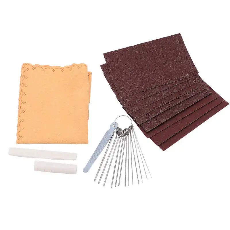 Bridge Saddle Nut Files Kit Guitar Polishing Sandpaper Set Improve