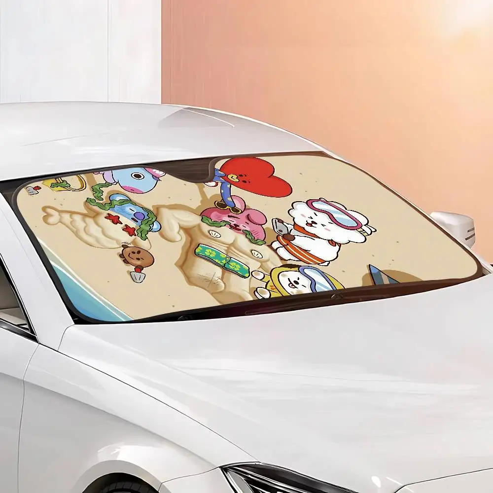 Niedlicher Cartoon-A-bt-21S Kawaii Stylischer und trendiger Windschutzscheiben-Sonnenschutz, Auto-Windschutzscheibenabdeckung, Auto-Sonnenschutzvorhang, Sonnenschutz – Detail 17