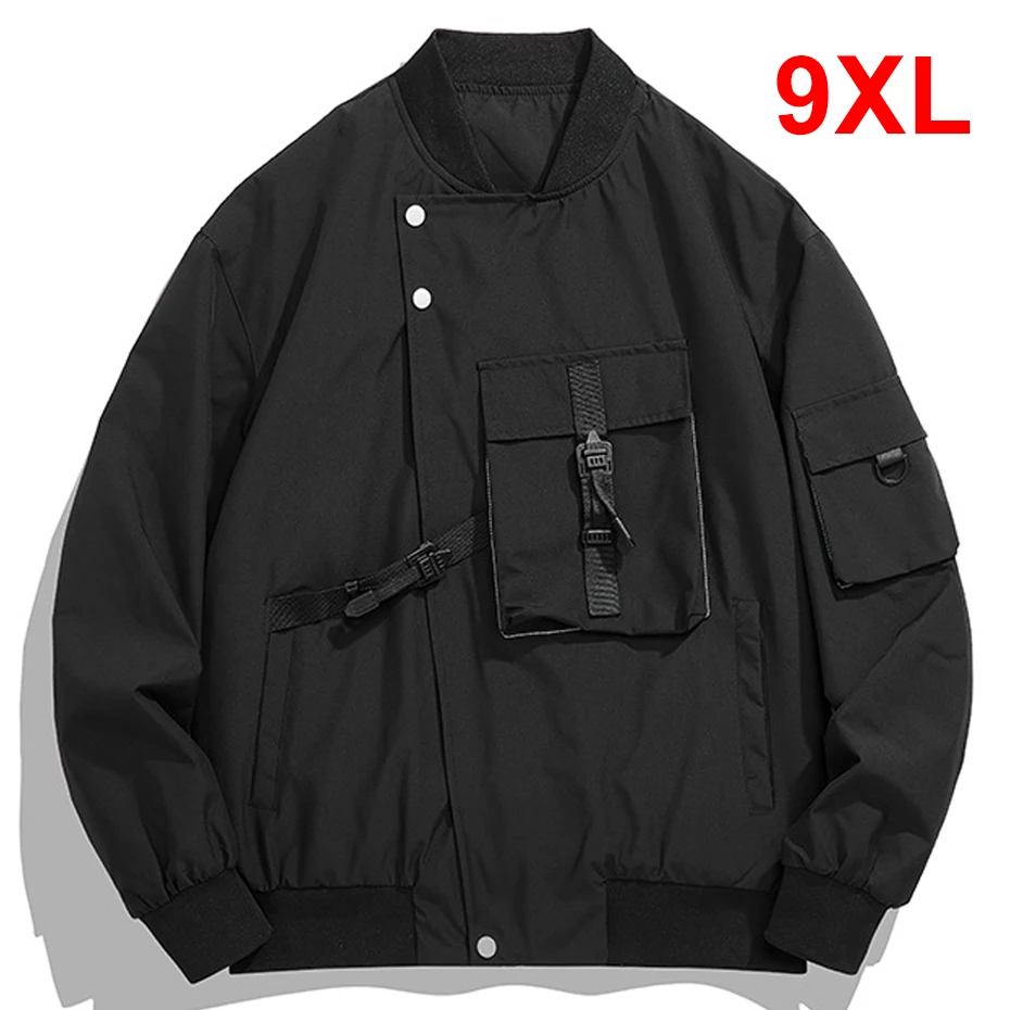 

Baseball Jacket Men Plus Size 9XL Bomber Jackets Coats Fashion Casual Pocket Cargo Jacket Male Big Size 9XL Outerwear