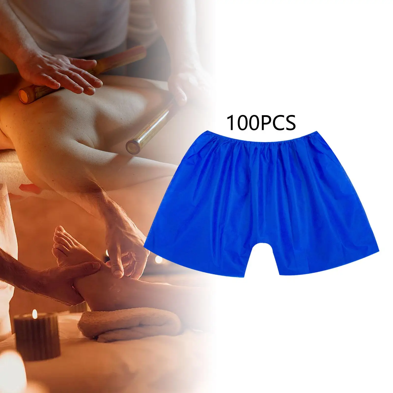 100Pcs Sauna Panties Disposable Panties Disposable Shorts Non Woven Fabric Elastic Waist for Camping SPA Tanning Home Massage