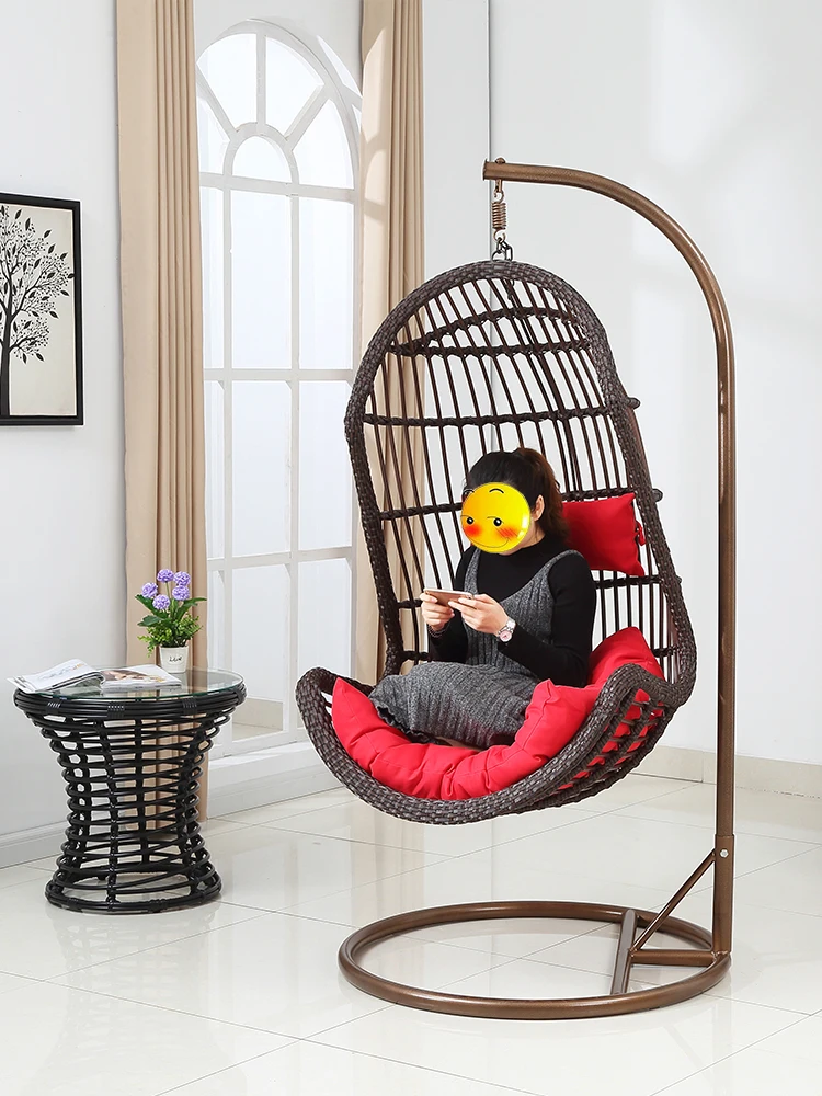 

YY Household Hanging Basket Rattan Chair Cradle Chair Indoor Outdoor Rocking Chair Hammock