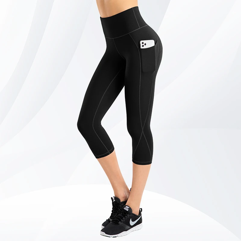 Yoga Pants Women Capri Sexy Pants With Pockets High Waist Tights Sport