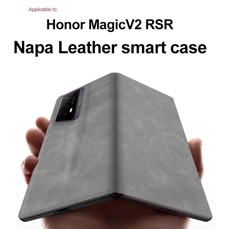 Smart Case Per Honor Magic V2 Rsr Porsche Design Nappa Stripe Flip Case In Pelle Book Stand Portafoglio Pen Slot Protection Cover