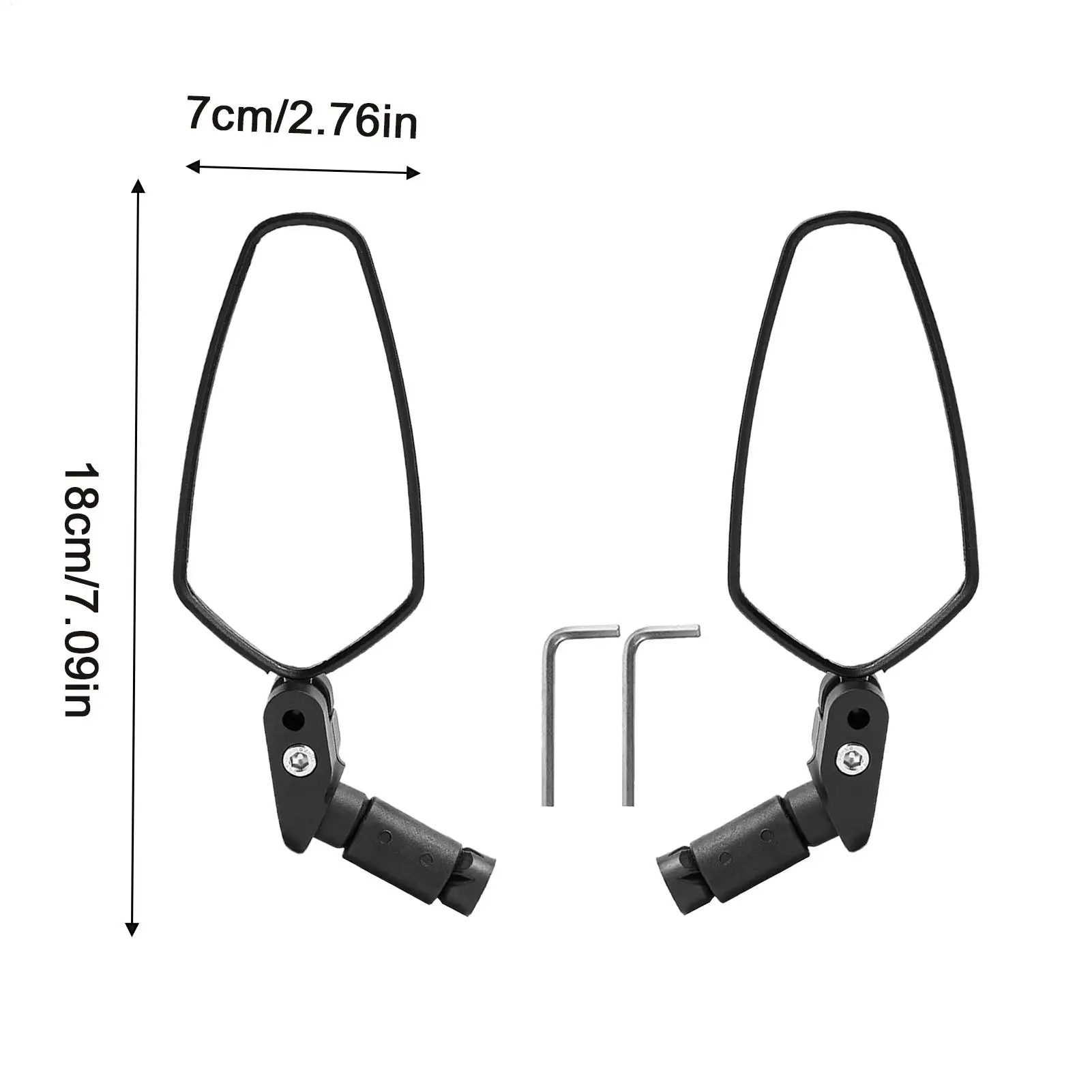 사이클링 용 백미러 산악 도로 자전거 핸들 바 거울 1 쌍 광각 볼록 렌즈 360도 회전식 라이딩