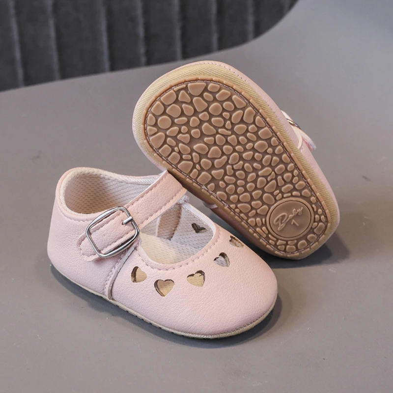 SUNSIOM Baby Girls Princess Flat Shoes Heart Cutout Soft Sole Non-slip  Newborn Infant Toddler Wedding Dress Walking Shoes - AliExpress