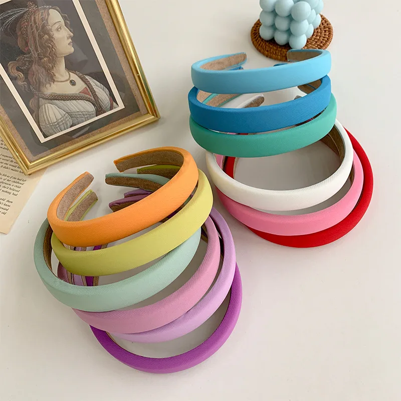 

Korean simple Ins Headband colorful Sponge Hairbands for Women Girl Hair Band Female Head Hoop Headdress Hair beach Accessories