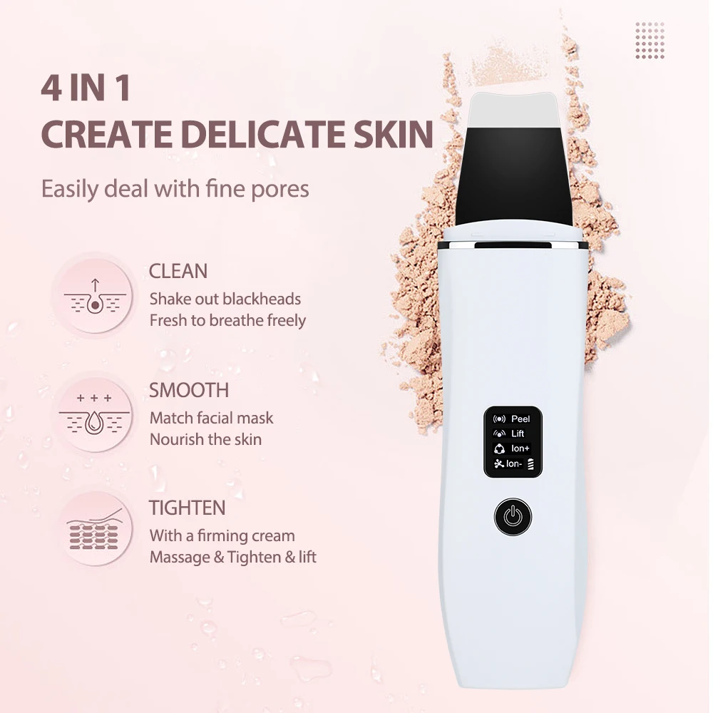7in1 EMS Facial Massager Lifting Beauty LED Photon + Ultrasonic Skin Scrubber Peeling Shovel Multifunctional Beauty Equipment images - 6