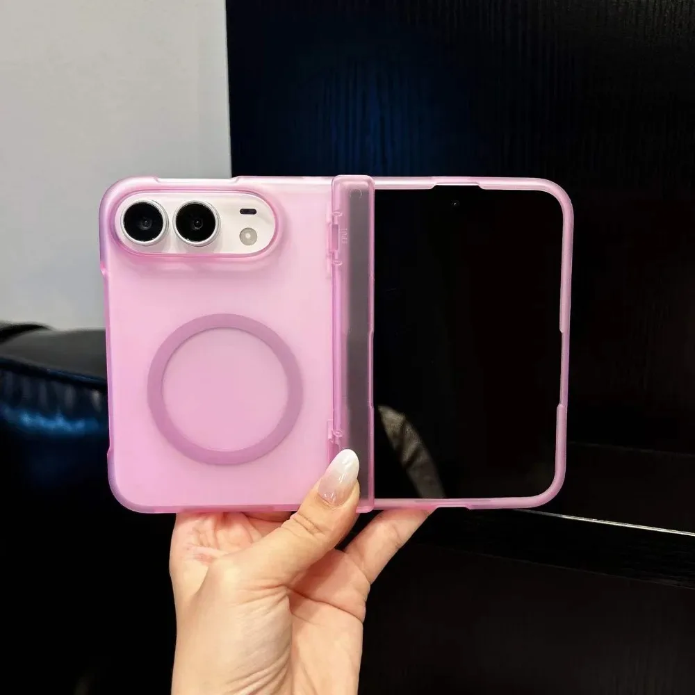 Luxury Translucent Frosted Magnetic Case with Hinge Protection & Shockproof Matte Finish