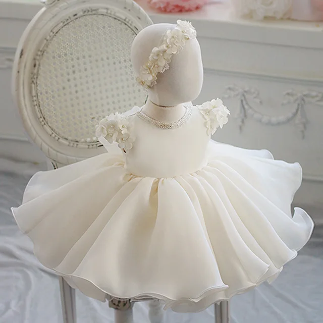 Baby Girl Dress Lace Beading Appliques Baptism Dress for Girls 1st Year Birthday Party Wedding Christening Baby Infant Clothing AliExpress