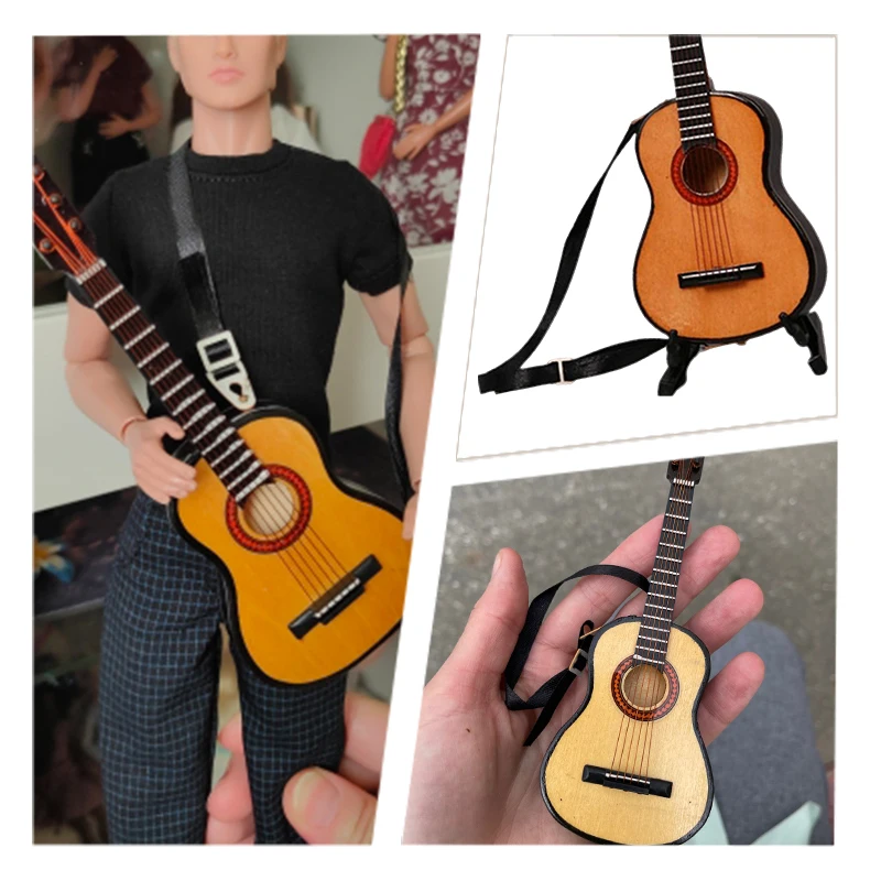 1-6-Scale-Musical-Instrument-Wooden-Guitar-Model-For-Dollhouse-Desktop ...