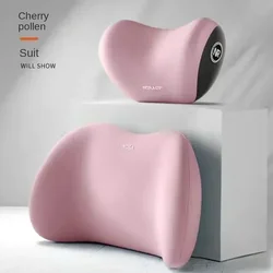 Ergonomic Car Seat Neck and Lumbar Support Cushion Set (Pink - 1set)