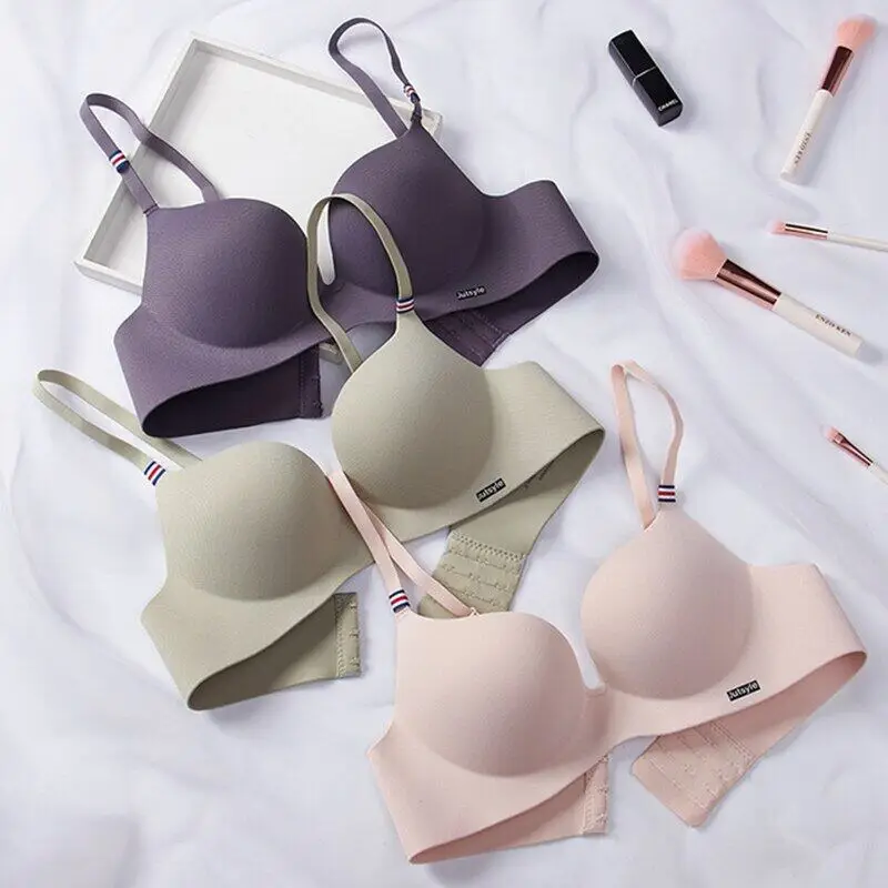 

Bra Panties Set Fashion British Style Bra Soft Without Steel Ring Women Underwear Gather Bralette Breathable Seamless Brassiere