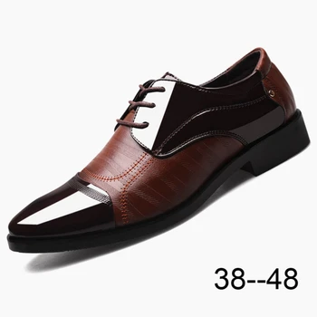 Leather Shoes Men Luxury Business Men Dress Shoes Plus Size Office Oxford Shoes High Quality Elegant Men Party Wedding Footwear 1