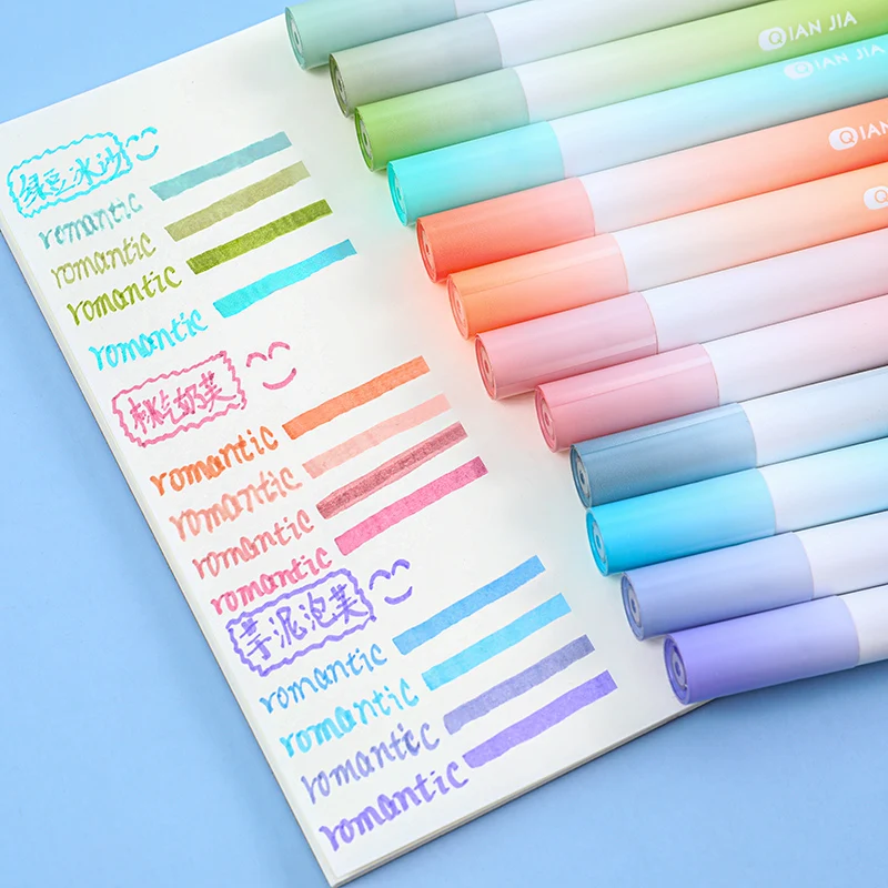 

Morandi Gradient Highlighter Student Box Handbook Marker Soft Candy Color Highlighter Marker Pens for Drawing Painting Office