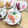 1 Set 1/12 Scale Miniature Wine Steak Pretend Food Set for Blyth OB11 1/6 BJD Dollhouse Kitchen Play Toys Accessories 4