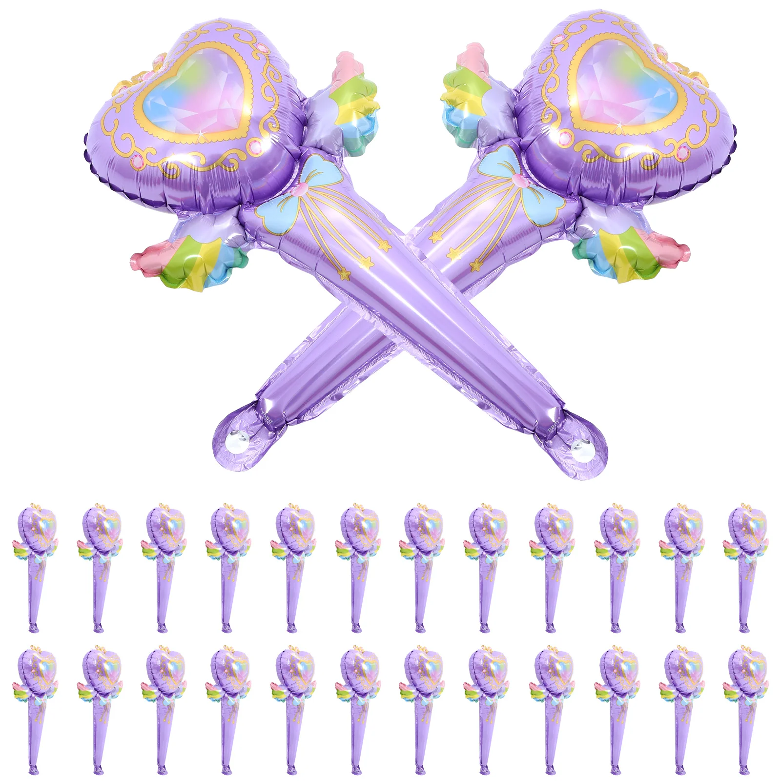 

50 Pcs Inflatable Fairy Wand Creative Foil Balloons Gifts The Decor Medium Stick Party