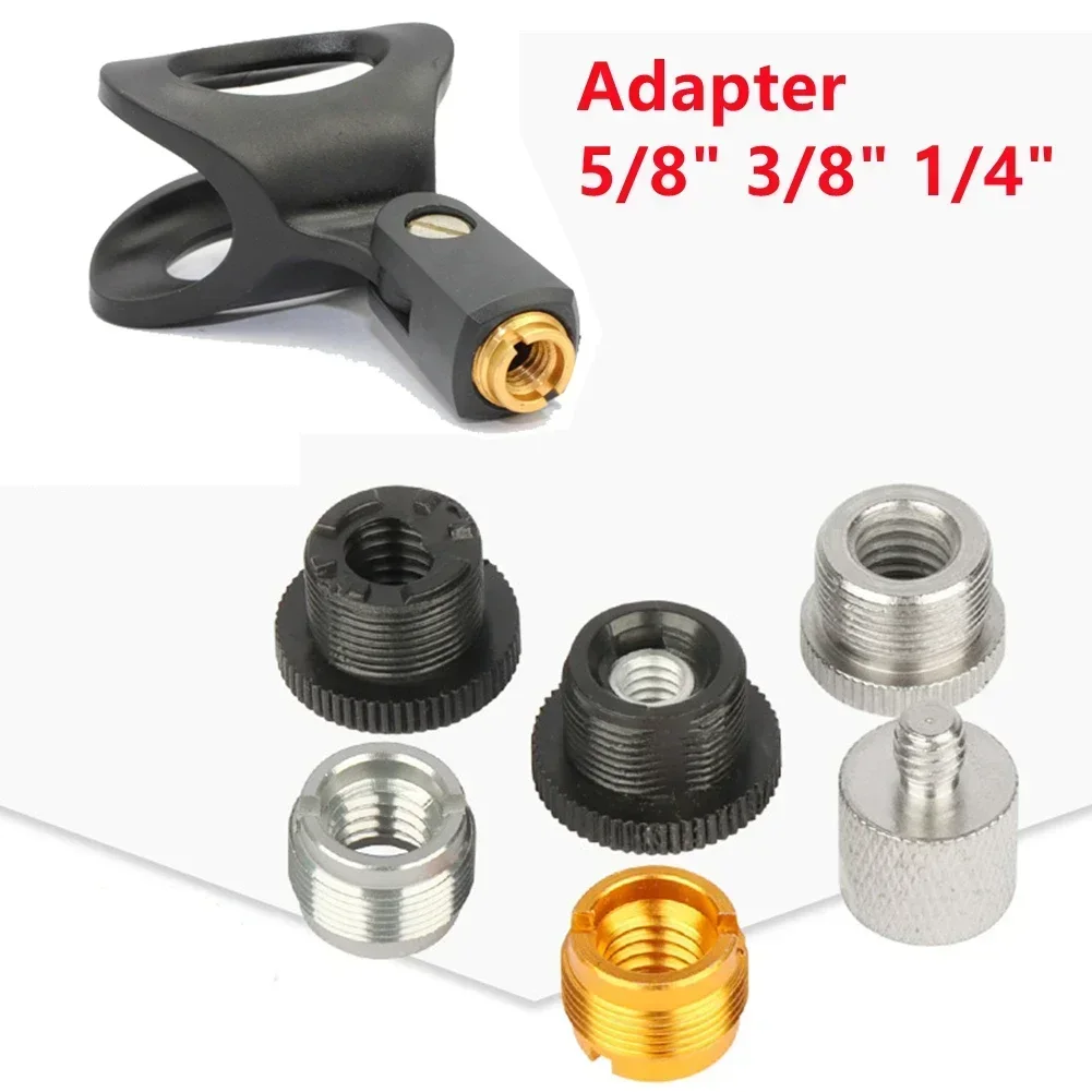 5/8Male To 3/8 1/4Female Threaded Screw Mic Stand Clip Mount Adapter Accessories For Professional Recording Microphone Microphone Mount Clamp Microphone Adapter