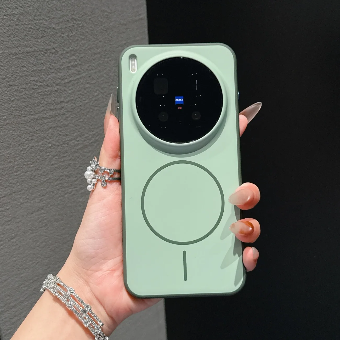 Luxury Matte Magnetic Phone Case with Wireless Charging and Shockproof Bumper