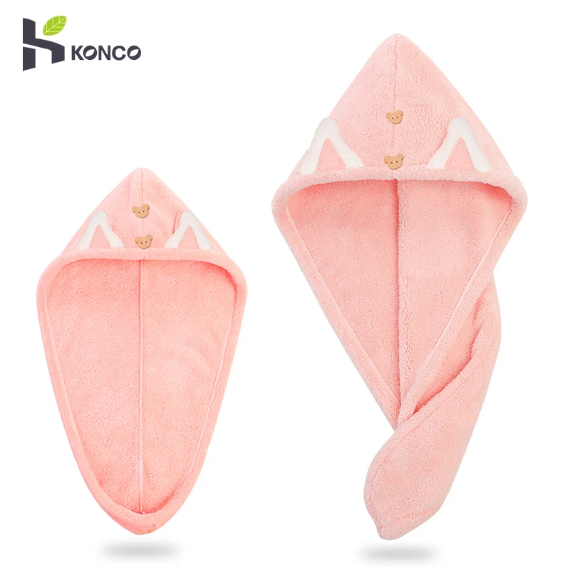 Shower Cap Hair Towel Microfiber Dry Hair Cap,Shower Dry Hair Cap Water Absorbent Towel Quick Drying for Women and Kid Girls Bathing Tools
