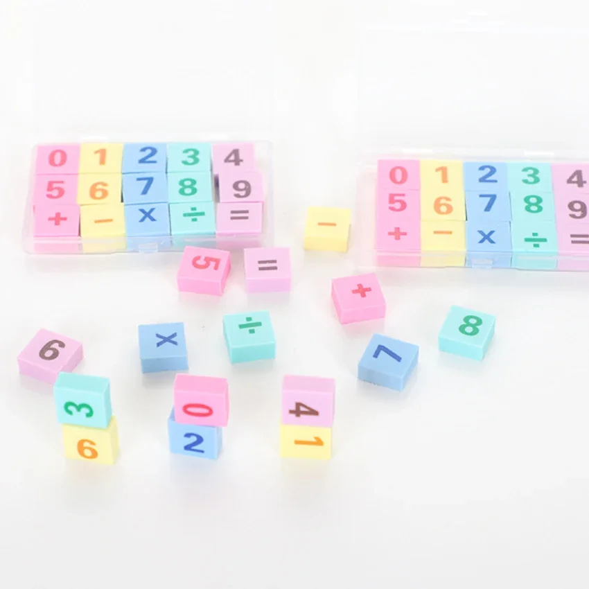 15pcs/lot Digital Eraser Little Rubber Writing Drawing Eraser Rubber Student stationery for Office School 5