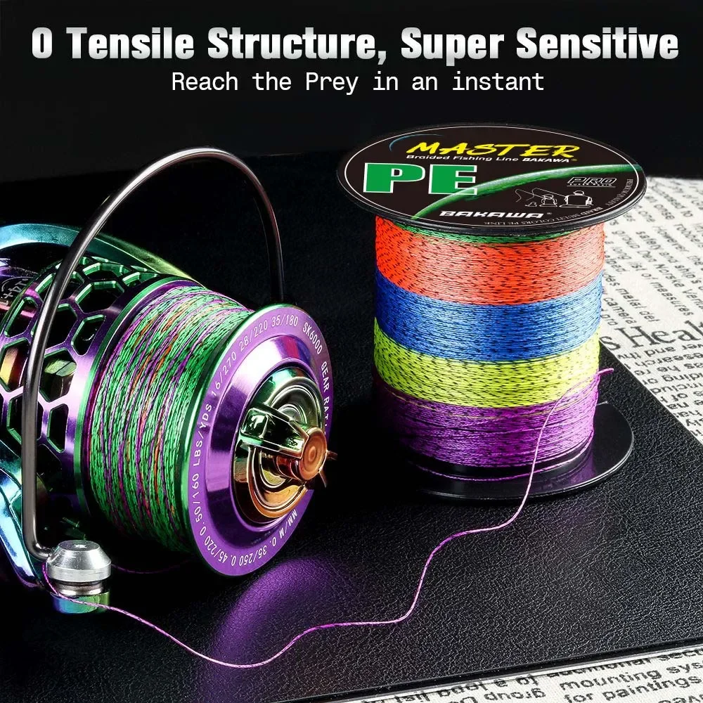 BAKAWA X8 Speckled Seawater PE Braided Fishing Line 500M 30M 100M 8 Strand Japan Multifilament