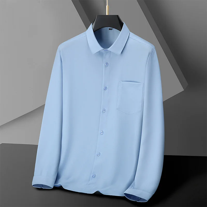 

Summer Spring Men Shirts Long sleeve Plus size 12XL 9XL 10XL dress Fit shirt formal business Three prevention shirt 160KG Large