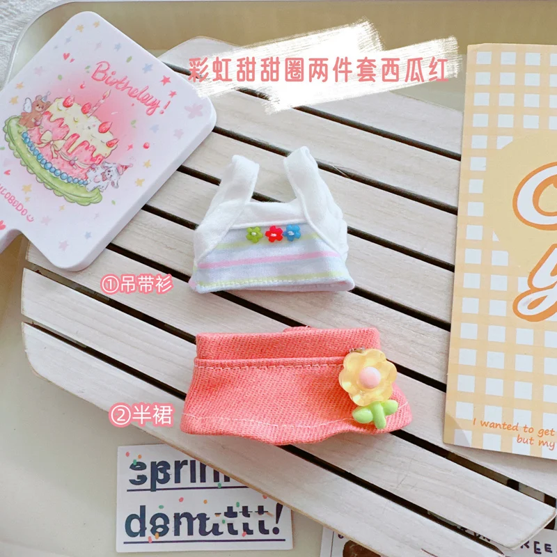 Mini ropa de felpa para muñecas de 17cm, accesorios de traje para Kpop, Exo, Labubu, Idol, Rose Maid Suit, DIY, regalo para niños