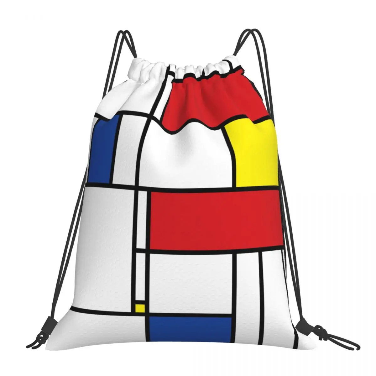 

Mondrian минималистский стиль Современный художественный рюкзак Многофункциональная портативная сумка на шнурке с карманом